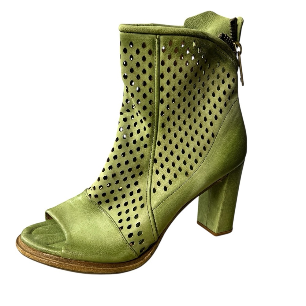 A.S. 98 Women's Bertrand Aloe Navy Green Leather Open Wave Sandal Boots EU 42